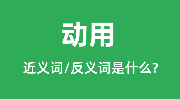 动用的近义词和反义词是甚么,动用是甚么意义