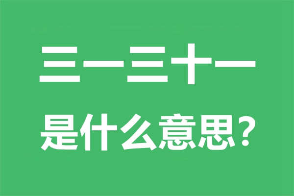 三一三十一是甚么意义,三一三十一是针言吗