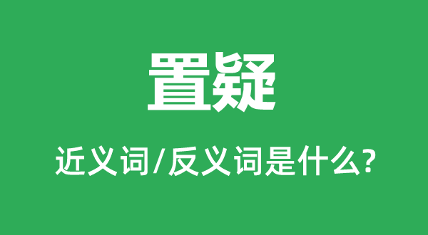 置疑的近义词和反义词是甚么,置疑是甚么意义