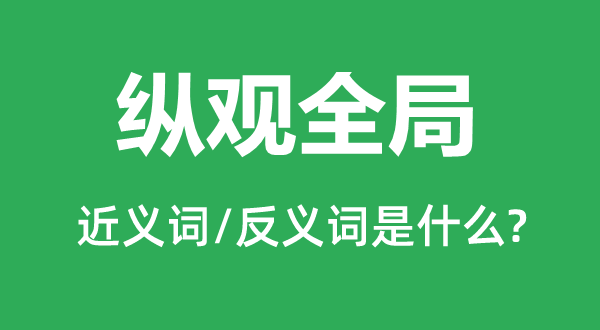 纵观全局的近义词和反义词是甚么,纵观全局是甚么意义