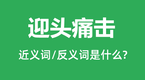 迎头痛击的近义词和反义词是甚么,迎头痛击是甚么意义