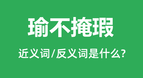 瑜不掩瑕的近义词和反义词是甚么,瑜不掩瑕是甚么意义