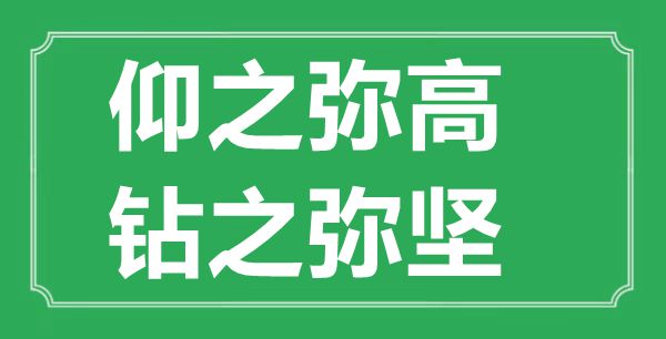 “仰之弥高，钻之弥坚”的意义来由及全文赏析