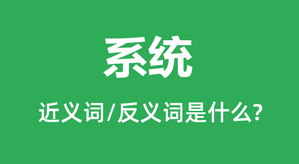 体系的近义词和反义词是甚么,体系是甚么意义