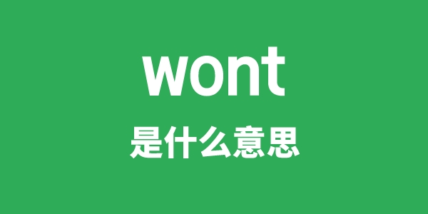 wont是甚么意义