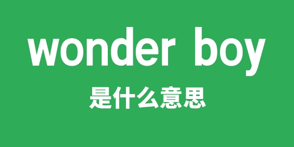 wonder boy是甚么意义
