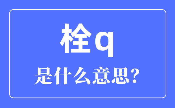 栓q是啥意义,栓q收集用语是甚么