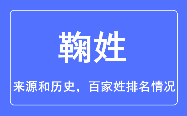 鞠姓的来历和汗青,鞠姓在百家姓排名第几？