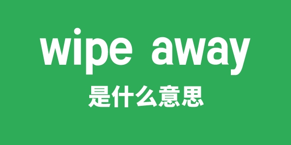 wipe away是甚么意义