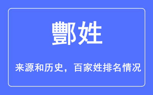 酆姓的来历黄汗青,酆姓在百家姓排名第几？