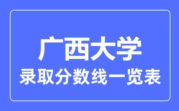 2023年高考几多分能上广西大学？附各省登科分数线