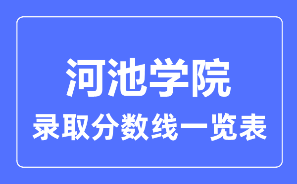 2023年高考几多分能上河池学院？附各省登科分数线