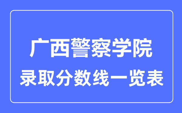2023年高考几多分能上广西差人学院？附各省登科分数线