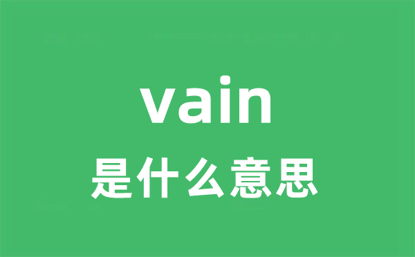 vain是甚么意义