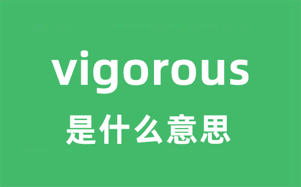 vigorous是甚么意义
