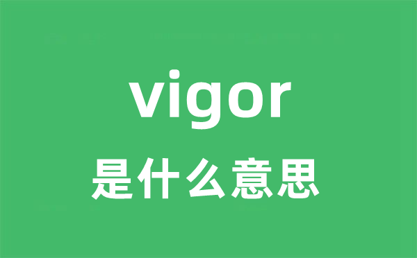 vigor是甚么意义