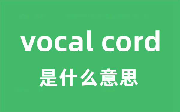vocal cord是甚么意义