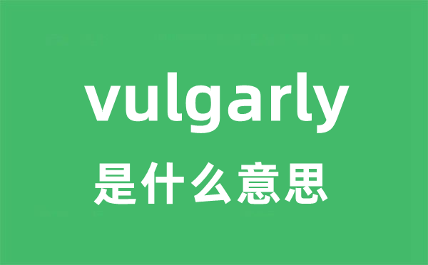 vulgarly是甚么意义