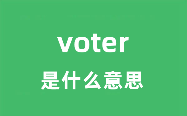 voter是甚么意义