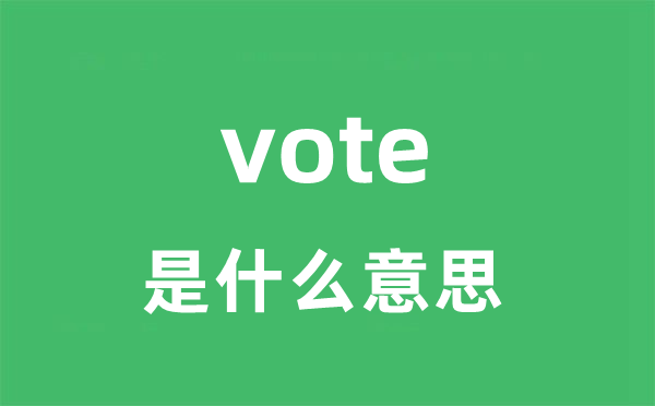 vote是甚么意义
