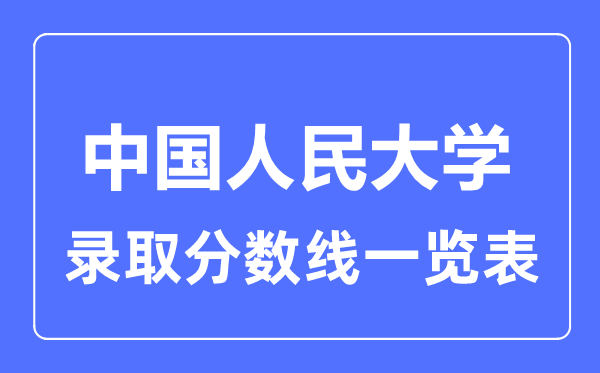 2023年高考几多分能上中国国民大学？附各省登科分数线
