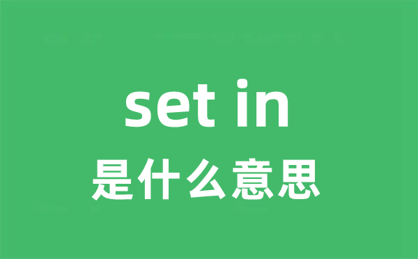 set in是甚么意义