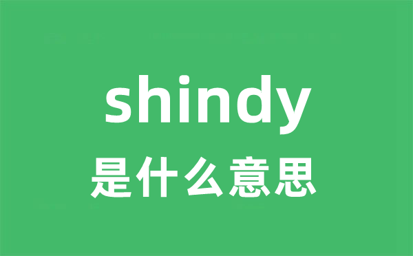 shindy是甚么意义