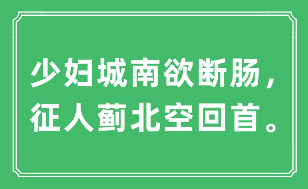 “少妇城南欲断肠，征人蓟北空回顾”是甚么意义,来由及原文翻译