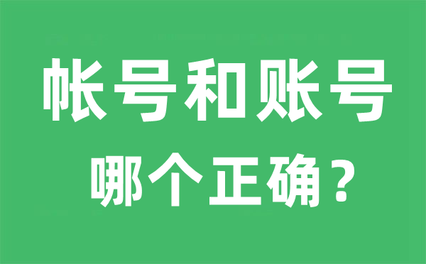 帐号和账号哪一个准确,帐号和账号的区分是甚么？