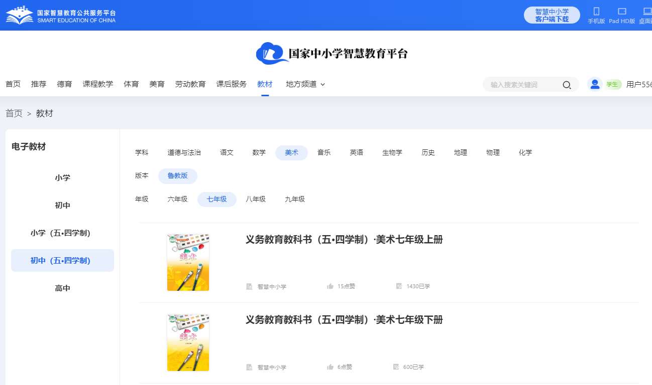 鲁教版七年级上册美术电子讲义讲义（五四学制）