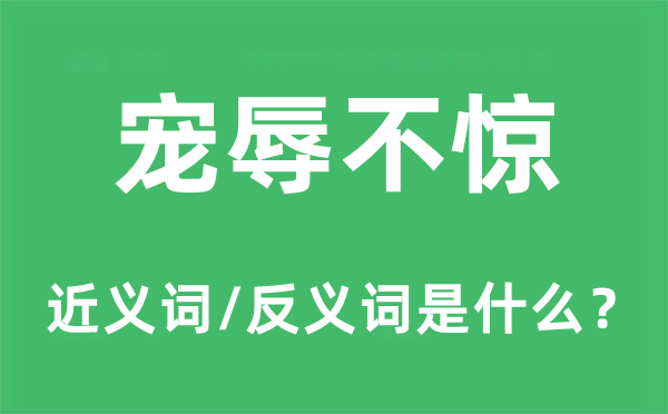 宠辱不惊的近义词和反义词是甚么,宠辱不惊是甚么意义