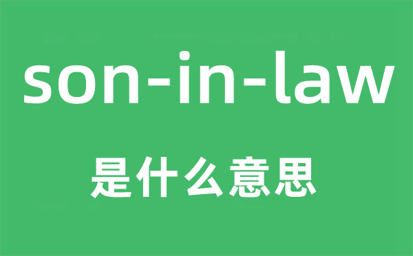 son-in-law是甚么意义,中文翻译是甚么