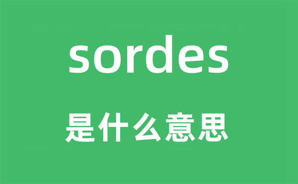 sordes是甚么意义,sordes怎样读,中文翻译是甚么