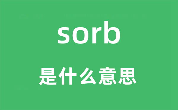 sorb是甚么意义,sorb怎样读,中文翻译是甚么