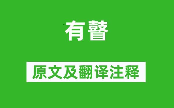 诗经·周颂《有瞽》原文及翻译正文,诗意诠释