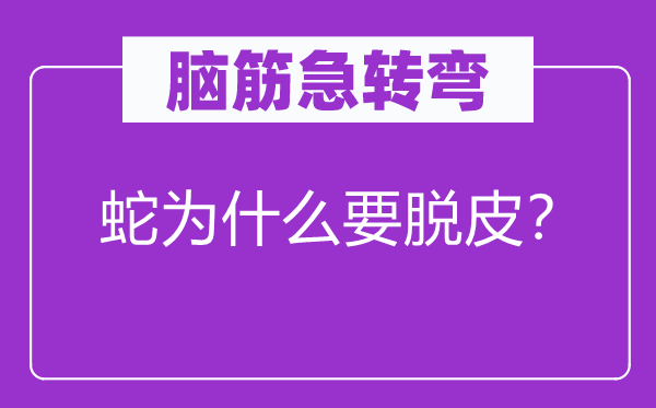 脑子急转弯：蛇为甚么要脱皮？