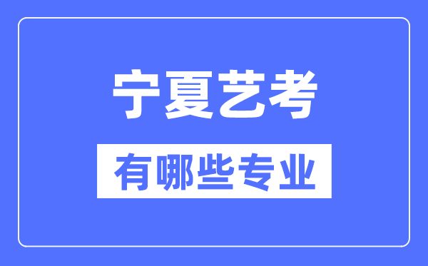 宁夏艺考有哪些专业,宁夏艺术统考选甚么专业？