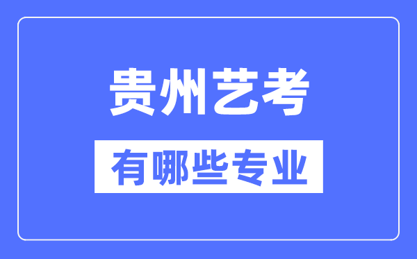 贵州艺考有哪些专业,贵州艺术统考选甚么专业？