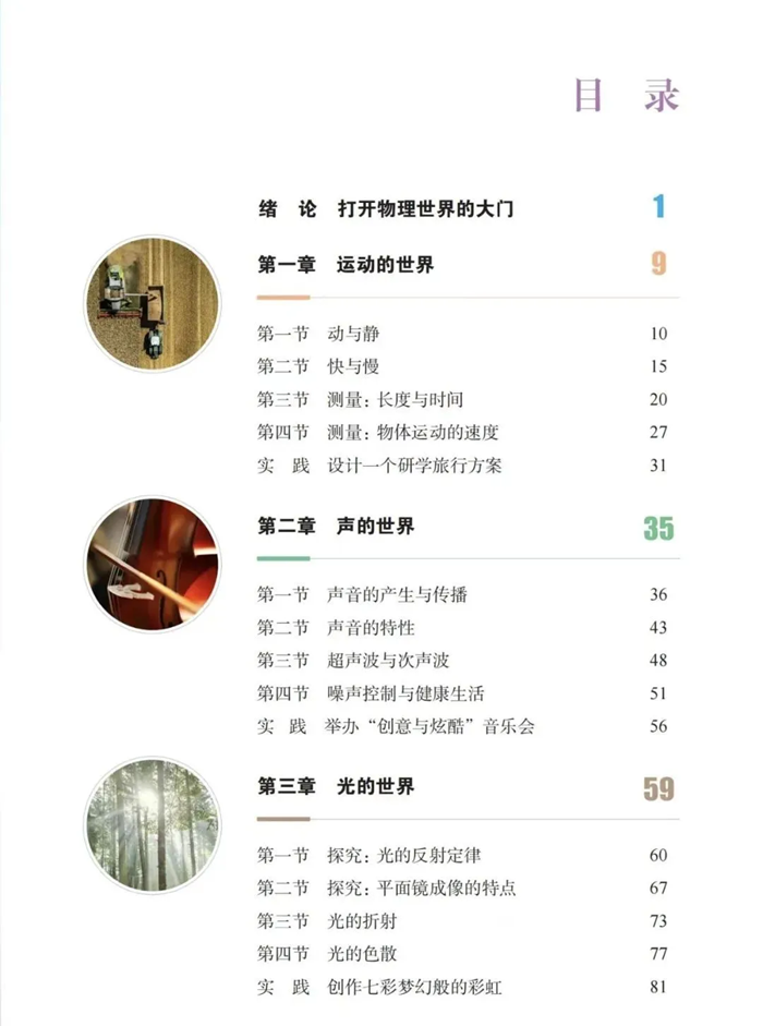 2024年秋沪科版八年级物理新讲义有哪些修转变更（附新讲义目次）