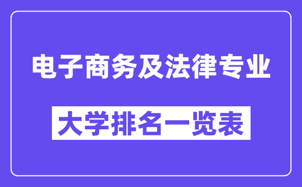 天下电子商务及法令专业大学排名一览表(最新排行榜)