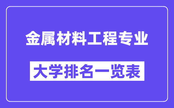 天下金属资料工程专业大学排名一览表（最新排行榜）