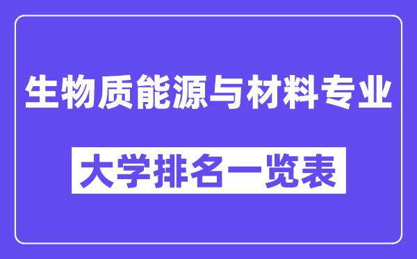天下生物资动力与资料专业大学排名一览表（最新排行榜）
