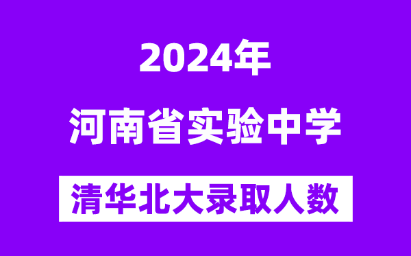 2024年河南省尝试中学考入清华北大人数是几多？附积年分数线
