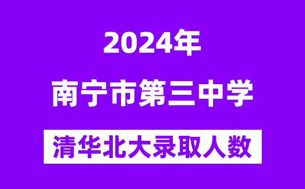 2024年南宁三中考入清华北大人数是几多？附积年分数线