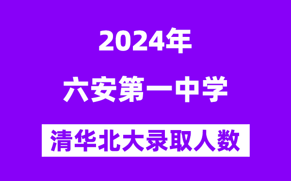 2024年六安一中考入清华北大人数是几多？附积年分数线