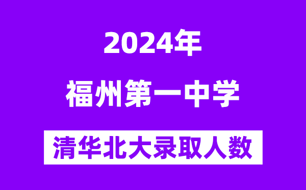 2024年福州一中考入清华北大人数是几多？附积年分数线