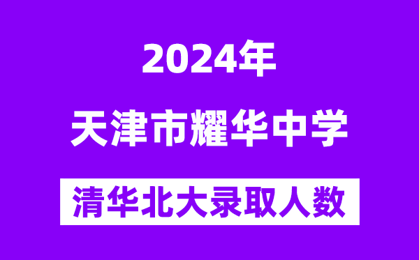 2024年天津市耀华中学考入清华北大人数是几多？附积年分数线