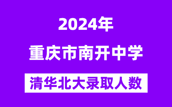 2024年重庆市南开中学考入清华北大人数是几多？附积年分数线