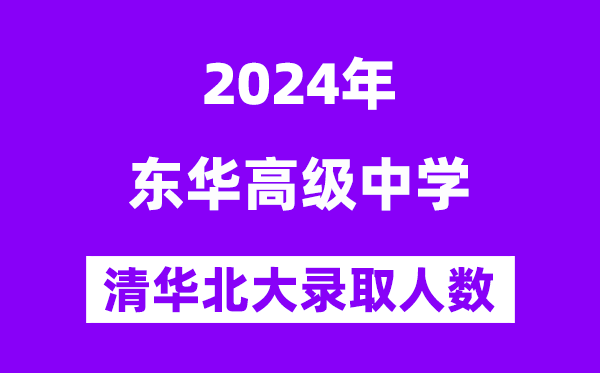 2024年东莞东华高中考入清华北大人数是几多？附积年分数线