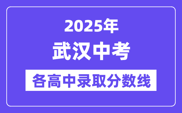 2025年武汉中考各高中登科分数线一览表